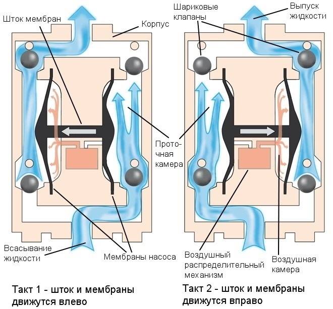 Принцип действия мембранного насоса Принцип действия мембранного насоса